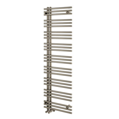 Plum&Clay Zenith Brushed Nickel Heated Towel Rail (H)1600mm (W)500mm