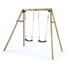 Plum Outdoor Wooden Double Swing Set