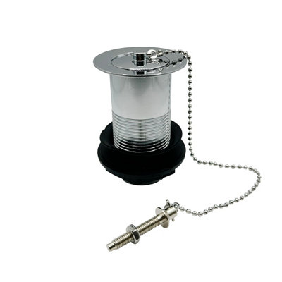 PlumbEZ Unslotted Basin Waste with Plug and Chain, Chrome, 32mm (1.25 inch)