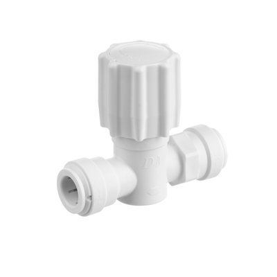 Plumbright White Plastic Push-Fit Stopcock 15mm White SVSC6766M