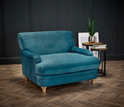 Plumpton Peacock Blue Upholstered Chair - Luxe Velvet Comfort with Chic Design