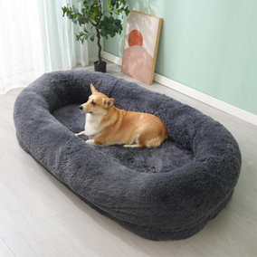 Plush Bean Bag Dog Bed for Adults and Pets