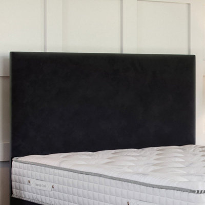 Plush Black Platform Top Divan Bed Base 4FT Small Double with Large End ...