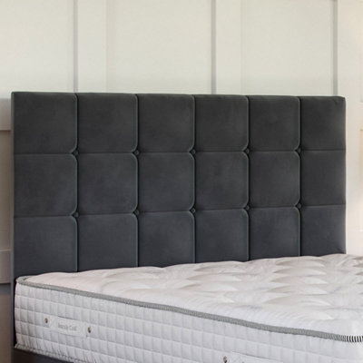 Plush Charcoal Platform Top Divan Bed No Storage Base 6FT Super King ...
