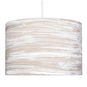 Plush Collection Crushed Velvet Beige Non Electrical Pendant Light Shade