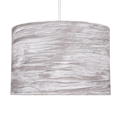 Plush Collection Crushed Velvet Grey Non Electrical Pendant Light Shade