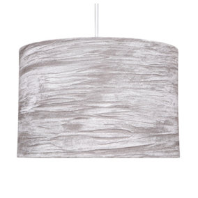 Plush Collection Crushed Velvet Grey Non Electrical Pendant Light Shade