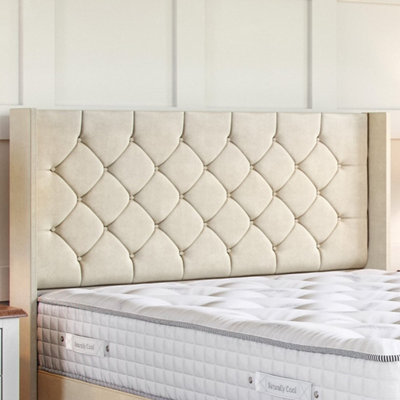 Plush Cream Platform Top Divan Bed Base 4FT Small Double with 4 Drawers ...