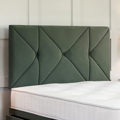 Plush Emerald Green Platform Top Divan Bed Base 4FT Small Double with 4 ...