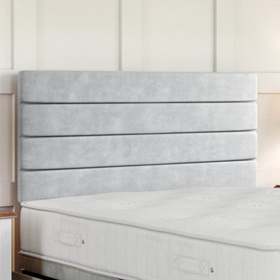 Plush Light Silver Platform Top Divan Bed Base 4FT Small Double with ...
