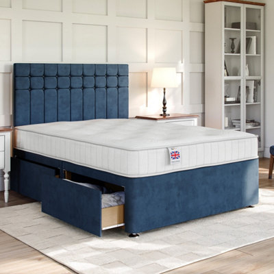 Plush Marine Platform Top Divan Bed Base Only 6FT Super King with 2 Drawers