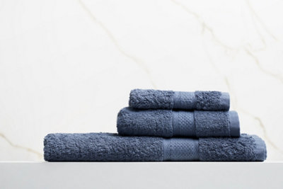 Plush Organic Bath Towel Set - Mineral Blue 700GSM