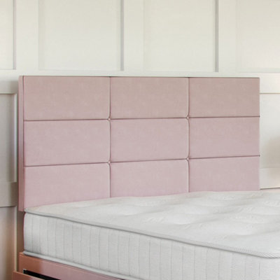 Plush Pink Platform Top Divan Bed Base 4FT Small Double with 2 End ...