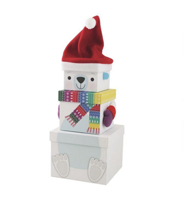 Plush Polar Bear Christmas Gift Boxes Xmas Eve 3 Stacking Nesting Small Storage Box Price Comparisons | Compare The Build