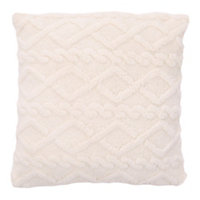 Plush Throw Pillow with Pillow Insert White 45cm x 45cm