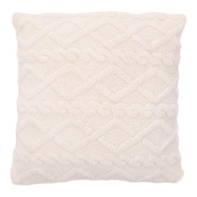Plush Throw Pillow with Pillow Insert White 45cm x 45cm