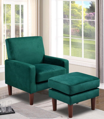 Green chair clearance with footstool