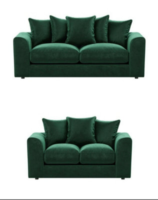 Plush Velvet Green 3+2 Seater Set