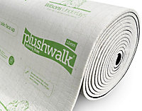 Plushwalk 12mm PU Foam Carpet Underlay 15m2 (11m x 1.37m Roll) Memory Foam Underlayment With Damp Proof Membrane
