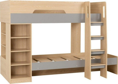 Pluto Bunk Bed in Grey and Oak Effect Finish 2 Man Delivery