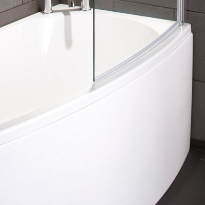 Poca Left Hand Acrylic Space Saver Bath with Front Panel & End Panel (L)1690mm (W)690mm