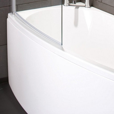 Poca Right Hand Acrylic Space Saver Bath with Front Panel (L)1690mm (W)690mm