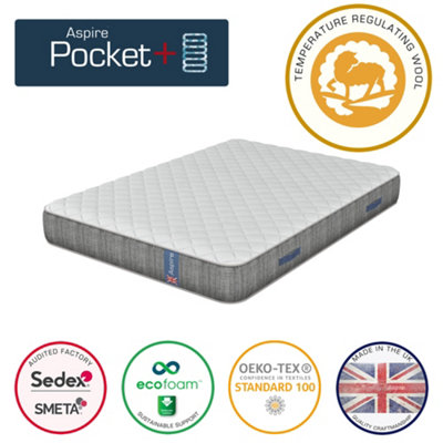 Pocket+ and Wool Mattress in a Box, Size Small Double