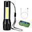 Pocket High Powered LED Torch Rechargeable Military Grade with Case