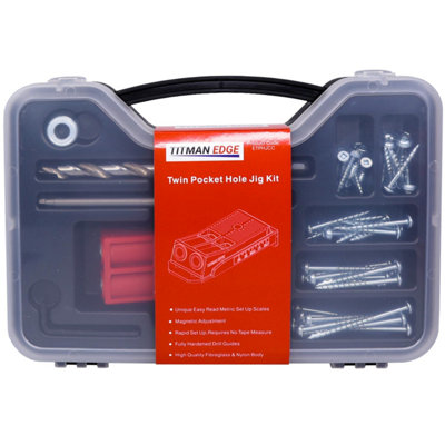 Pocket Hole Jig Starter Kit in a Carry Case with Mixed Pocket Hole Screws - ETPHJCC