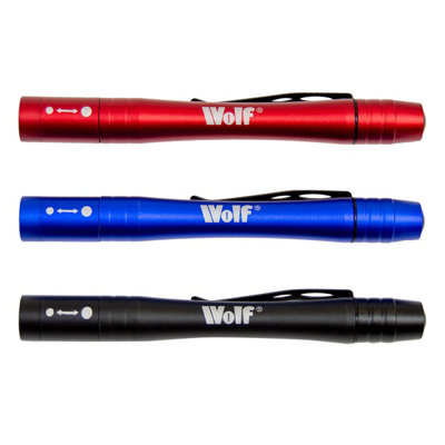 Pocket LED Torch Set Wolf Zoom Light Slimline 3pc