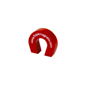 Pocket Size Red Alnico Horseshoe Magnet for Science, Education, Experiments - 25.4mm x 28.5mm x 8mm - 1.5kg Pull