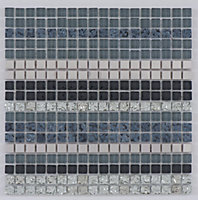Podium Shimmer 300mm x 300mm Glass & Metal Mosaic Tile Sheet (Coverage of 0.09m2 Per Sheet)