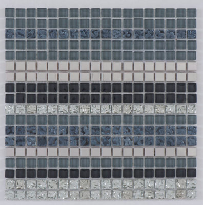 Podium Shimmer 300mm x 300mm Glass & Metal Mosaic Tile Sheet (Coverage of 0.09m2 Per Sheet)