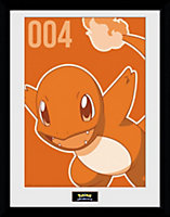 Pokémon Charmander Mono 30 x 40cm Framed Collector Print