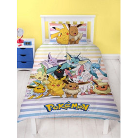 Pokémon Group Single Duvet Cover and Pillowcase Set