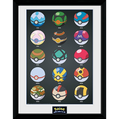 Pokémon Pokeballs  30 x 40cm Framed Collector Print