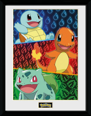 Pokémon Starters 30 x 40cm Framed Collector Print