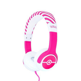 Pokemon Childrens/Kids Pokeball On-Ear Headphones Pink/White (One Size)