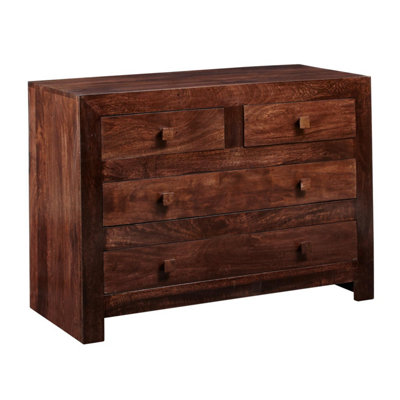 Poko Dark Mango 4 Drawer Dressing Chest