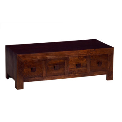 Poko Dark Mango 8 Drawer Coffee Table