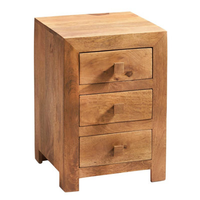Poko Light Mango 3 Drawer Bedside