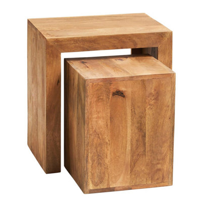 Poko Light Mango Cubed Nest of 2 Tables