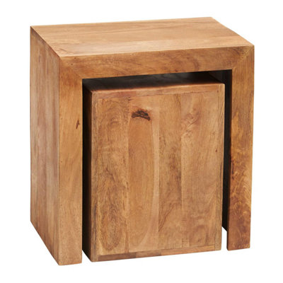 Poko Light Mango Cubed Nest of 2 Tables