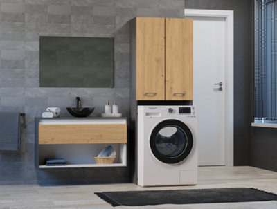 Pola DD Washing Machine Surround Cabinet Anthracite Artisan Oak