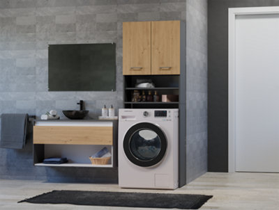 Pola DK Washing Machine Surround Cabinet Anthracite Artisan Oak