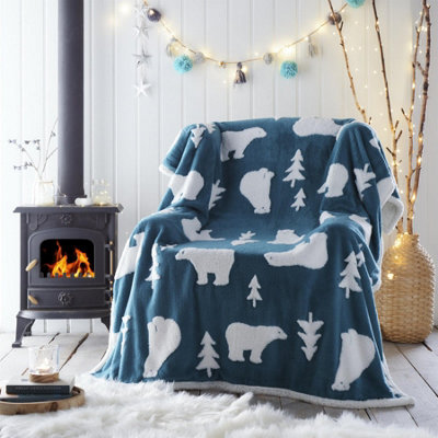 Bear Blanket Woodland Fleece Blanket Black Bear Faux Fur Baby