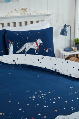 Polar Bears & Friends Double Navy Duvet Cover and Pillowcase Set