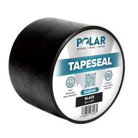 Polar Black Tapeseal - 4" x 5ft - Instant Waterproof Seal - Interior & Exterior - Ideal for Doors, Windows, Roofs, Gutters