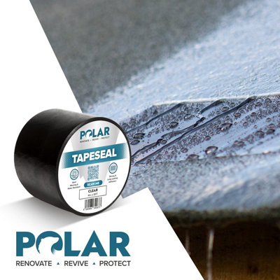 Polar Black Tapeseal - 4" x 5ft - Instant Waterproof Seal - Interior & Exterior - Ideal for Doors, Windows, Roofs, Gutters
