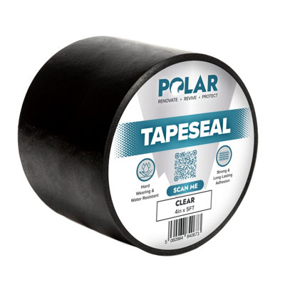 Polar Clear Tapeseal - 4" x 5ft - Instant Waterproof Seal - Interior & Exterior - Ideal for Doors, Windows, Roofs, Gutters